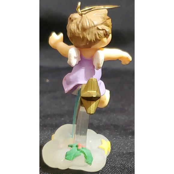 Hallmark RAINBOW ANGEL Christmas Ornament sliding down on cloud Vintage 1983 - Picture 5 of 10